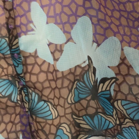 ❤️ (3/$15) Sz M Fire LA Sheer Butterfly Tank Top Blouse - Picture 4 of 6